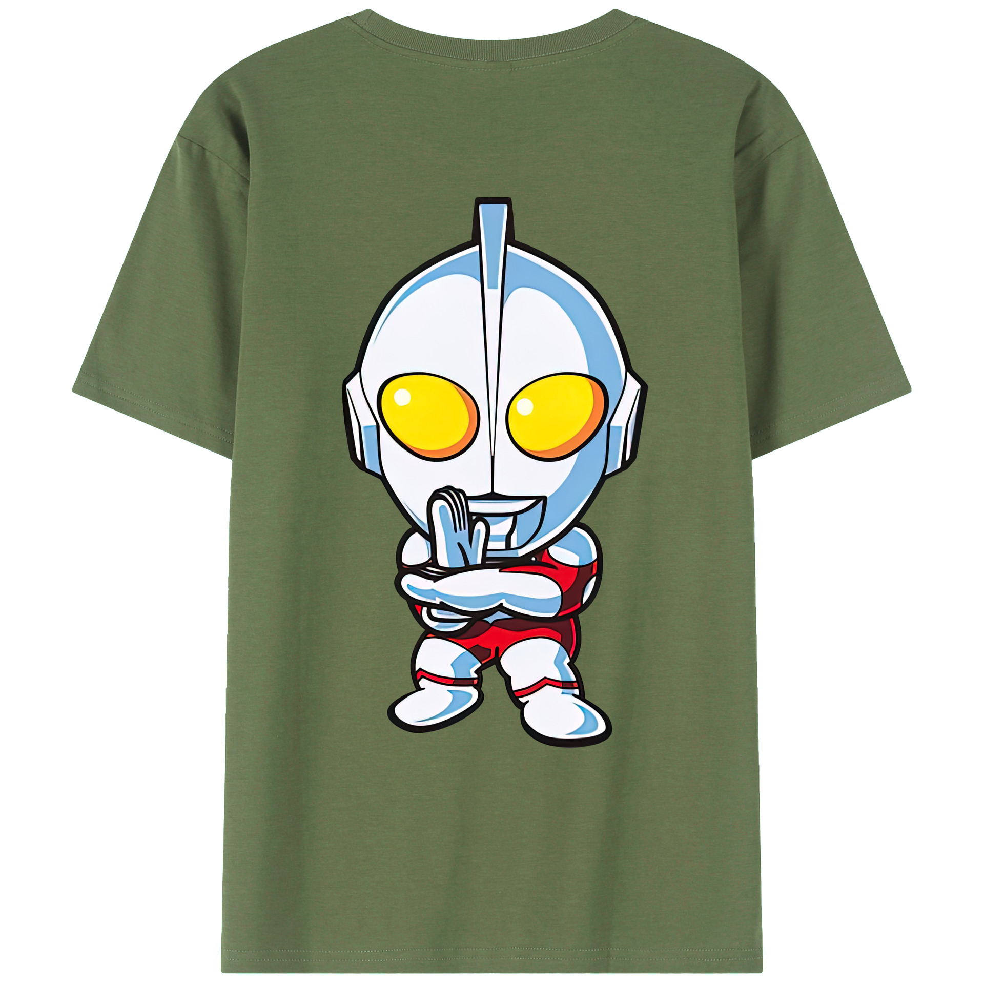 （画像用） ウルトラマン Ultraman 綿100％ メンズ半袖Tシャツ（バックプリント） 通気性